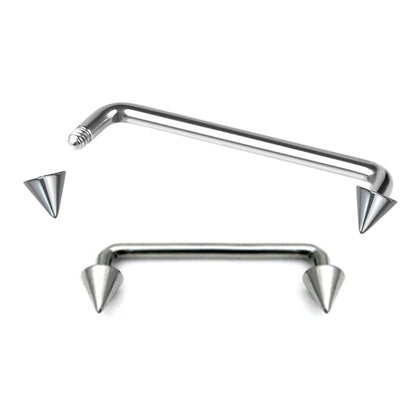 Titanium Spike Surface Piercing, Staple Barbell - Dermal Bar for Skin Piercing Body Modification and Body Jewellery