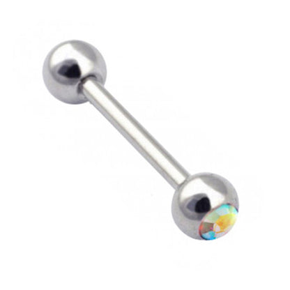Titanium Barbell Piercing with Single Gem