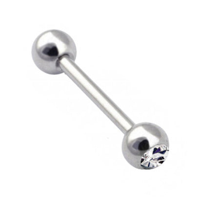 Titanium Barbell Piercing with Single Gem