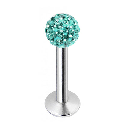 Labret Stud, Labret Piercing with Multi Crystal Ball – Flatback Lip Piercing Jewelry – Labret Piercing for Lip, Chin and More