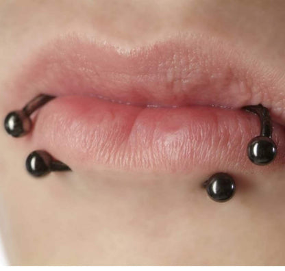 Black Septum Ring, Black Nose Ring - Horseshoe Septum Ring - 00G, 0G, 1G, 2G, 4G, 6G, 8G, 10G, 12G, 14G 16G, 18G - Size 6mm to 19mm