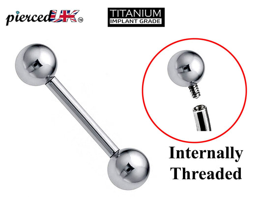 Titanium Barbell Piercing - Internally Threaded