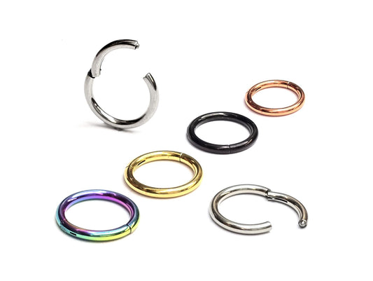 Tragus Hoops Clicker Hinged Segment Ring 20g 18g 16g 14g Body Piercing Jewellery - Nose, Ear Piercings