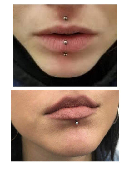 Labret Stud, Labret Lip Piercing – Internally threaded labret – 16g 14g Labret Piercing for Lip, Chin and More