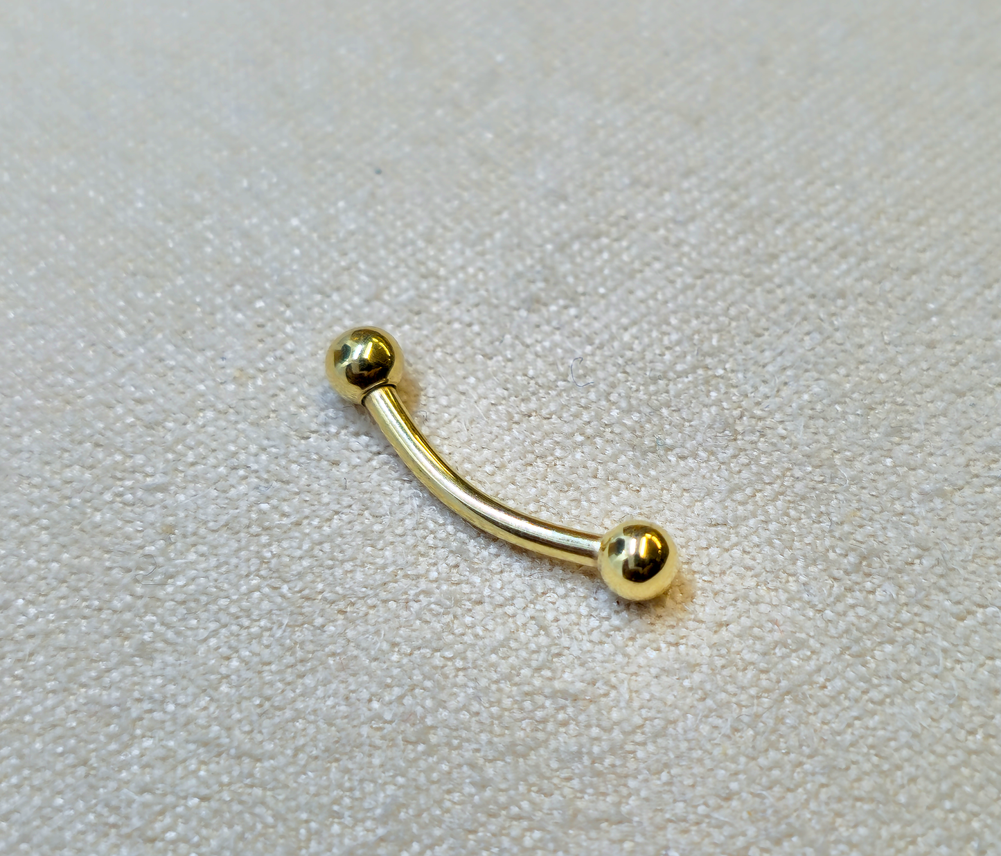 14K Gold Eyebrow Jewellery Curved Barbell Piercing with Custom Ball Size