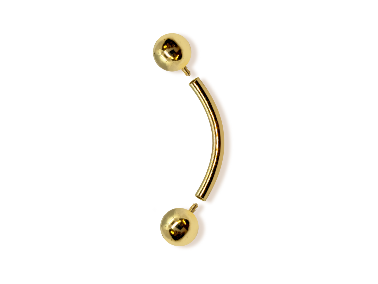 14K Solid Gold Vertical Labret Lip Barbell - Internal Threaded Also for Eyebrows, Rook Cartilage Earrings - 1pc each order