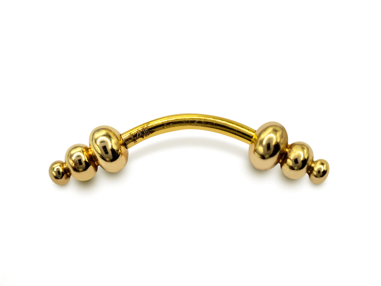 14K Gold Unique Style Eyebrow Piercing Curved Barbell Piercing, Cartilage Piercing, Belly Ring - 14G Body Jewellery