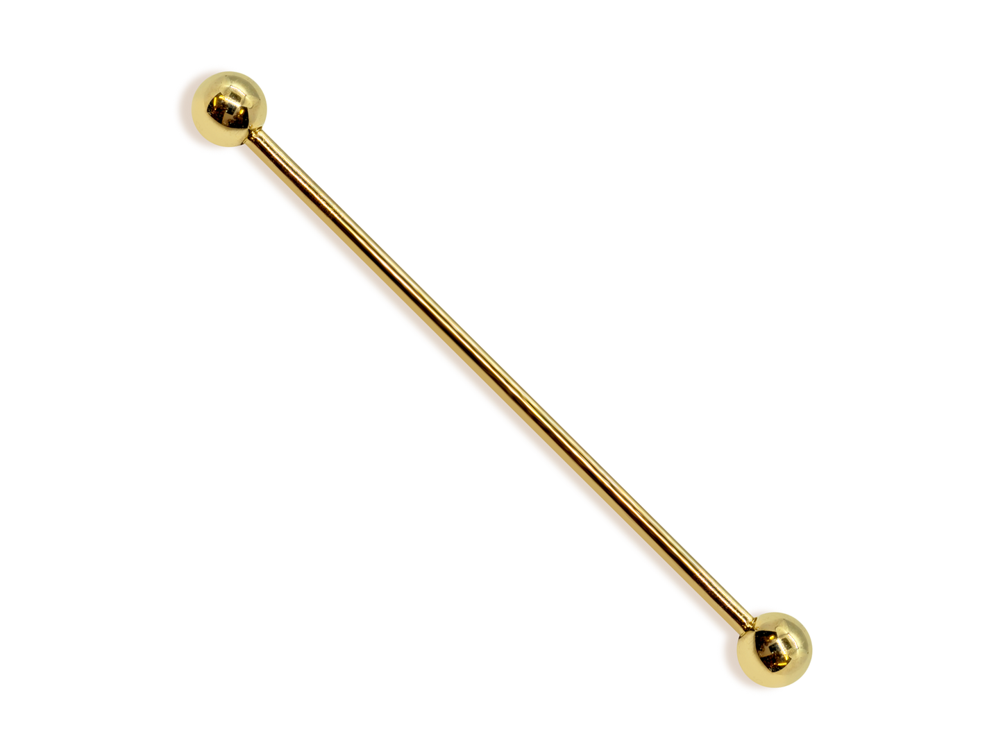 16G (1.2mm) | 14K Solid Gold Industrial Barbell, Scaffold Piercing Body Jewellery