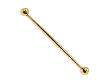 14G (1.6mm) | 14K Gold Internally Threaded Industrial Barbell, Scaffold Piercing Body Jewellery