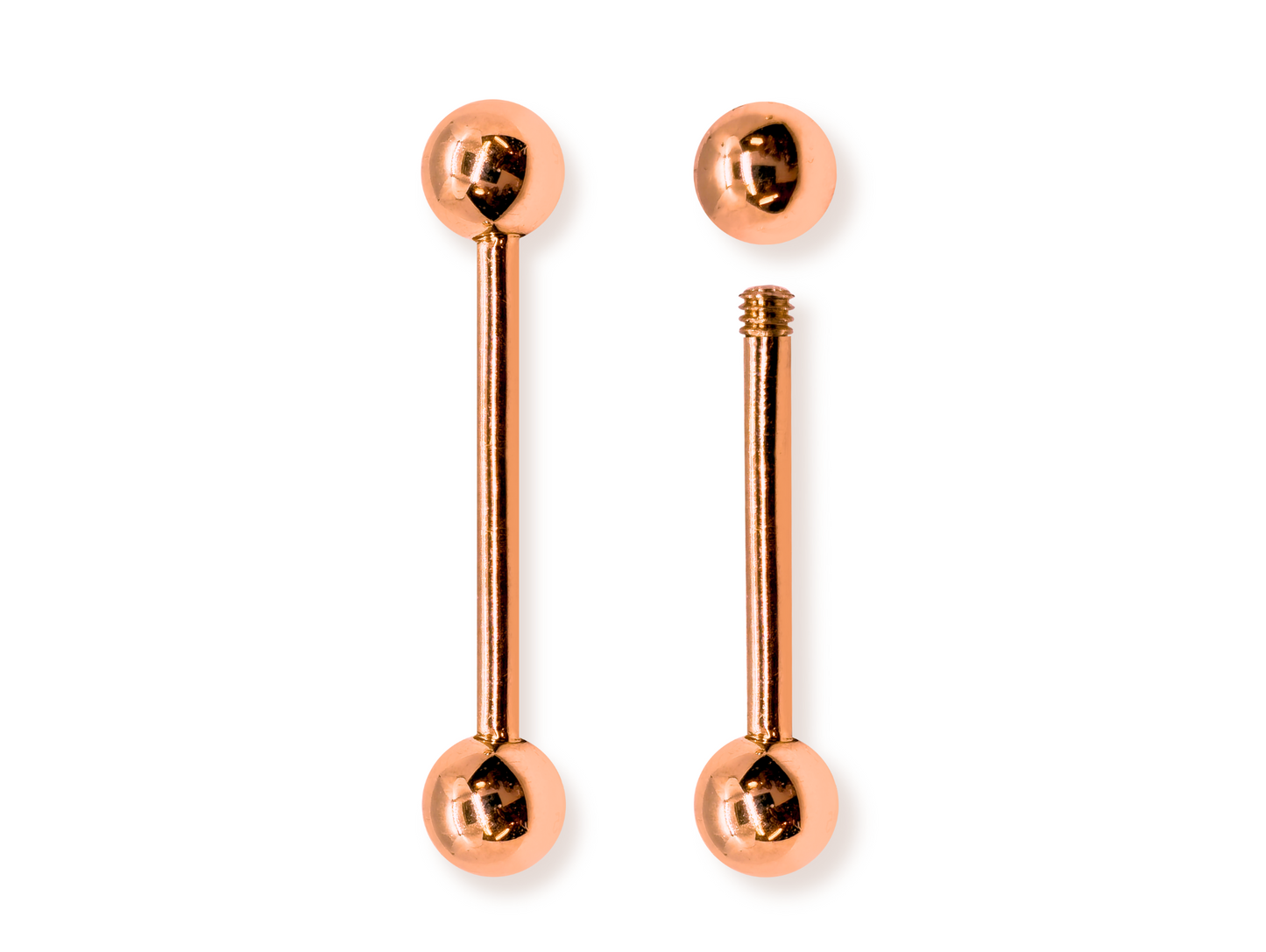 14K Rose Gold Tongue Barbell Piercing Body Jewellery  | 14G (1.6mm)