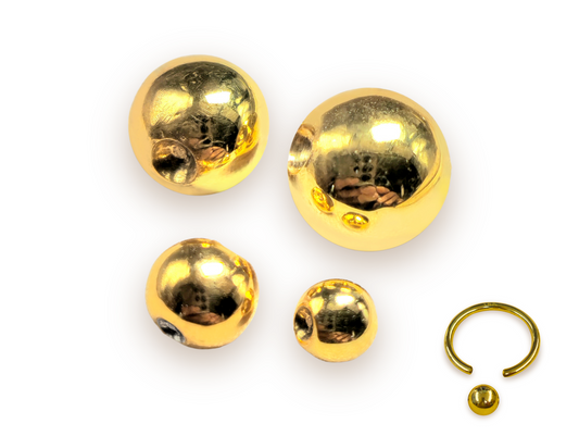 Gold Dimple Ball Hoops made from solid 14K Gold Body Piercing Replacement Attachment for BCR, Captive bead rings, ball hoops