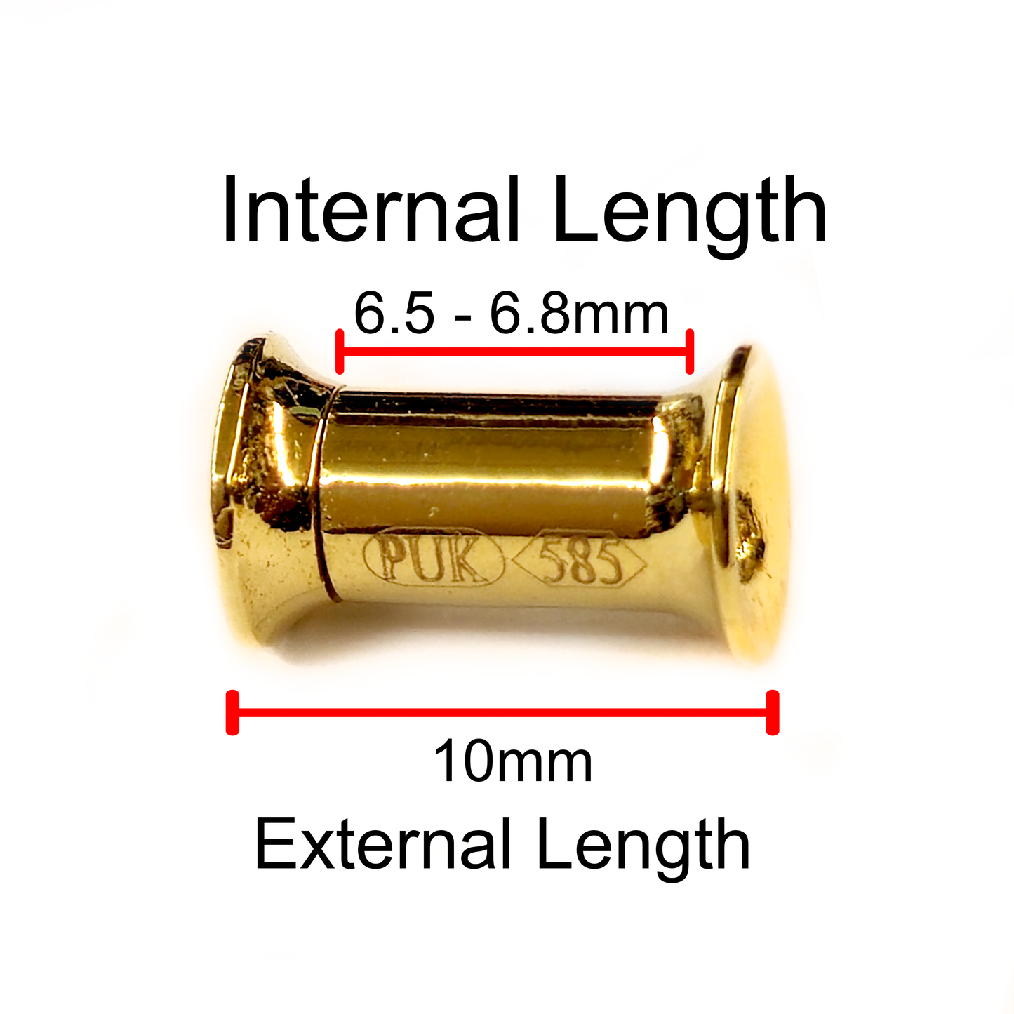 14K Gold Double Flare Plugs Stretching Kit, Ear gauges, Flesh Tunnels - Lobe Plugs - 1pc each order