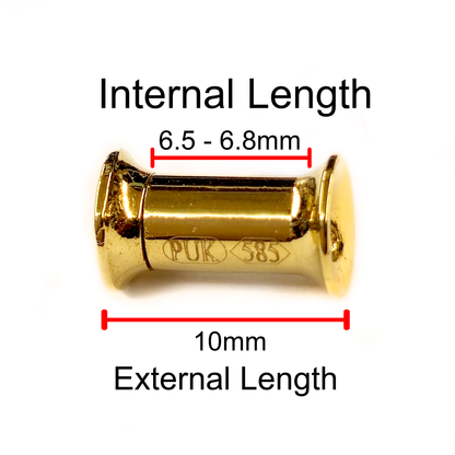 14K Gold Double Flare Plugs Stretching Kit, Ear gauges, Flesh Tunnels - Lobe Plugs - 1pc each order