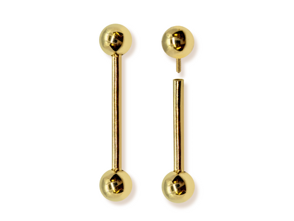 16G (1.2mm) | 14K Solid Gold Internally Threaded Nipple Barbell Piercing Body Jewellery