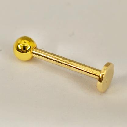 14K Gold Labret Stud Lip Piercing Jewellery, Cartilage Earring with custom ball size - 1pc each order