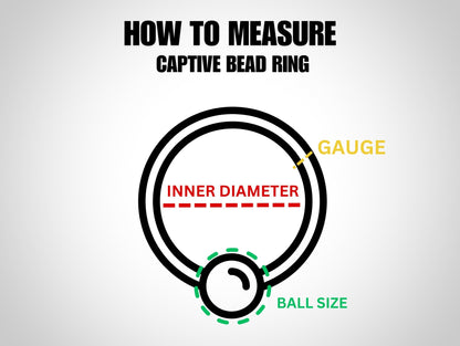 BCR 14K Gold Captive Bead Ring, Nose Ring, Ball Closure Ring BCR, Lip Ring, Cartilage Helix Ring Daith, Conch Piercing - Size 18g 16g 14g