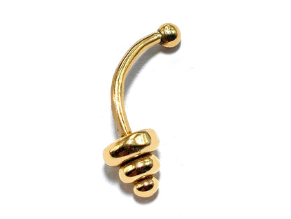 14K Gold Eyebrow Piercing Unique Cone Design 16G Body Jewellery Curved Barbell combination of custom size ball end - 1pc each order