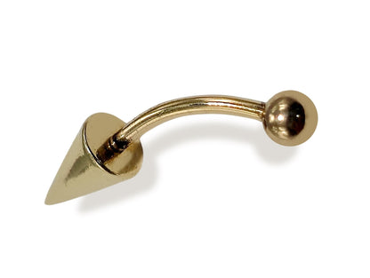 14K Gold Spike Eyebrow Piercing 16G Body Jewellery Curved Barbell combination of custom size ball end - 1pc each order